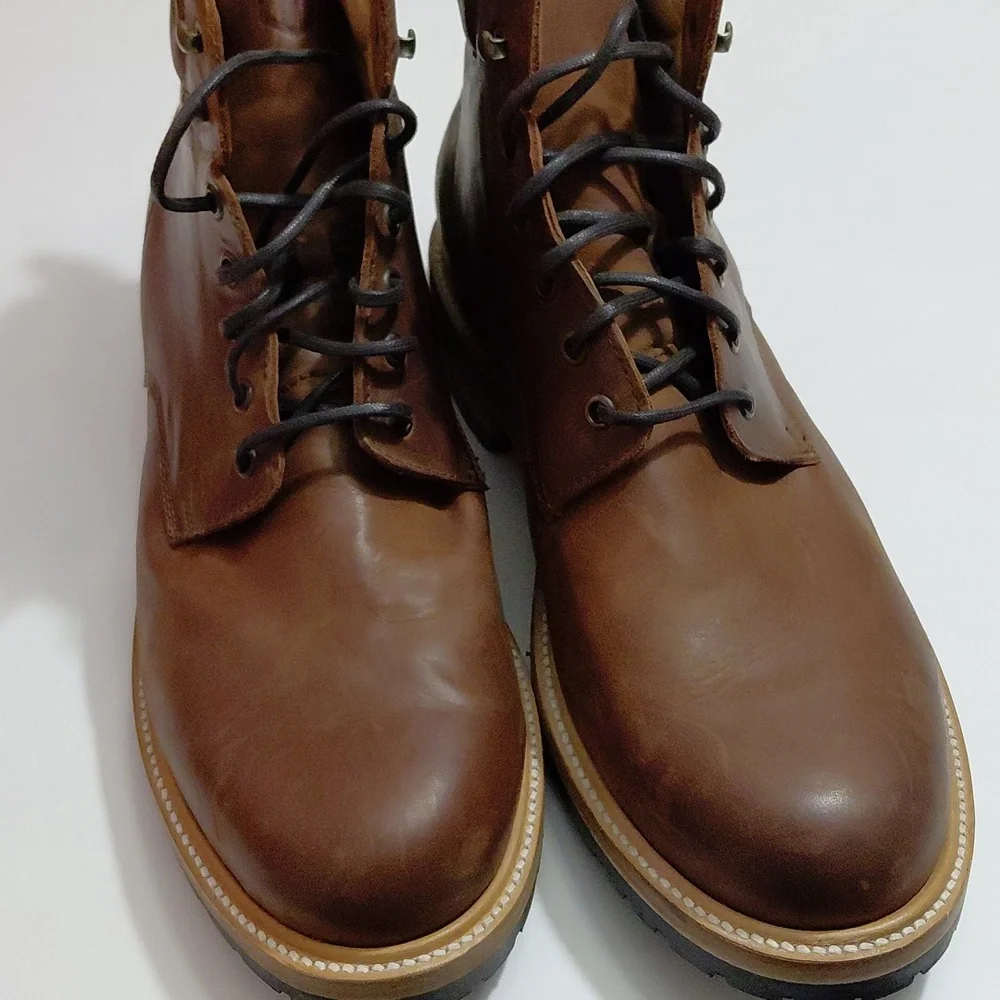 WILCOX Men's Shiloh Leather Upper Goodyear Welt Rust Brown Boots - 13